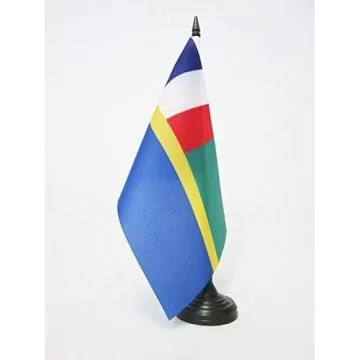 DRAPEAU DE TABLE GABON FRANÍ?AIS 1959-1960 21x14cm - PETIT DRAPEAUX DE BUREAU GABONAIS 14 x 21 cm