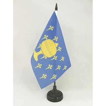 DRAPEAU DE TABLE ROYAUME DE GALICE 409-1833 21x14cm - PETIT DRAPEAUX DE BUREAU ROYAL GALICIEN - REINO DE GALICIA 14 x 21 cm