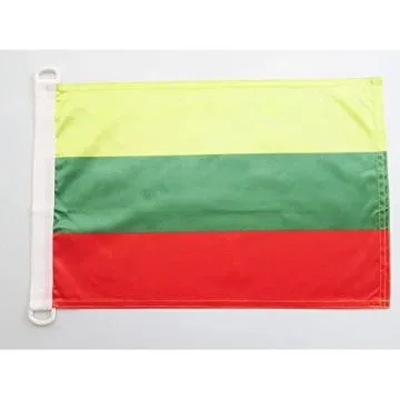 PAVILLON NAUTIQUE LITUANIE 45x30cm - DRAPEAU DE BATEAU LITUANIEN 30 x 45 cm