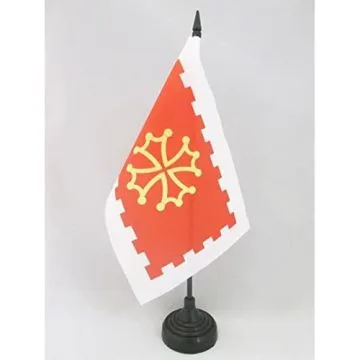 DRAPEAU DE TABLE AUDE 21x14cm - PETIT DRAPEAUX DE BUREAU DÉPARTEMENT FRANÇAIS - LANGUEDOC-ROUSSILLON 14 x 21 cm