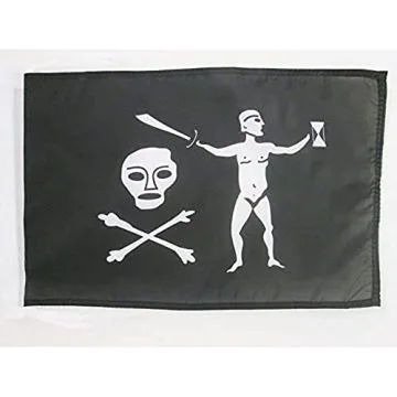 DRAPEAU PIRATE CAPITAINE DULAIEN 45x30cm - PAVILLON CORSAIRE TÍ?TE DE MORT 30 x 45 cm haute qualité
