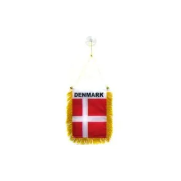 FANION DANEMARK 15x10cm - Mini drapeau DANOIS 10 x 15 cm spécial voiture - Bannière