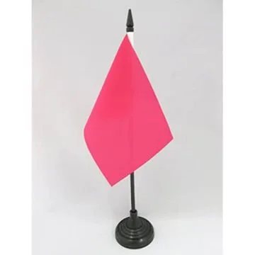 DRAPEAU DE TABLE UNICOLORE CERISE 15x10cm - PETIT DRAPEAUX DE BUREAU DE COULEUR ROUGE CERISE 10 x 15 cm