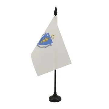 DRAPEAU DE TABLE MASSACHUSETTS 15x10cm - PETIT DRAPEAUX DE BUREAU ETAT AMÉRICAIN - USA - ETATS-UNIS 10 x 15 cm