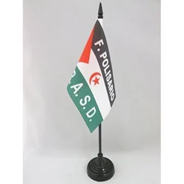 DRAPEAU DE TABLE FRENTE POLISARIO SAHARA OCCIDENTAL 15x10cm - PETIT DRAPEAUX DE BUREAU RASD SAHRAOUI 10 x 15 cm