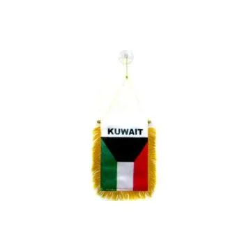 FANION KOWEÏT 15x10cm - Mini drapeau KOWEÏTIEN 10 x 15 cm spécial voiture - Bannière
