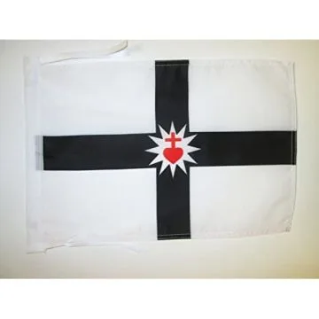 DRAPEAU VENDÉE MILITAIRE 45x30cm - PAVILLON VENDÉEN CATHOLIQUE 30 x 45 cm haute qualité