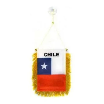 FANION CHILI 15x10cm - Mini drapeau CHILIEN 10 x 15 cm spécial voiture - Bannière