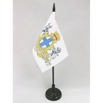 DRAPEAU DE TABLE ARMOIRIES DE MARSEILLE 15x10cm - PETIT DRAPEAUX DE BUREAU MARSEILLAIS - VILLE DE MARSEILLE 10 x 15 cm