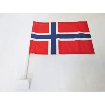Drapeau de voiture NORVÍ?GE 45x30cm en maille bloquée - Carflag NORVÍ?GIEN 30 x 45 cm