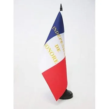 DRAPEAU DE TABLE RÍ?PUBLIQUE DE SONORA 1852-1854 21x14cm - PETIT DRAPEAUX DE BUREAU GASTON DE RAOUSSET-BOULBON 14 x 21 cm