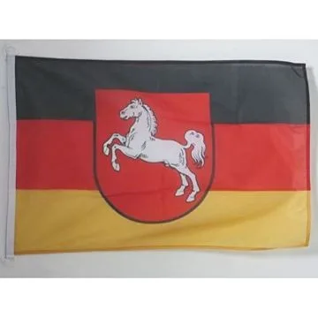 DRAPEAU BASSE-SAXE 90x60cm - DRAPEAU NIEDERSACHSEN - LAND ALLEMAGNE 60 x 90 cm Spécial Extérieur - DRAPEAUX