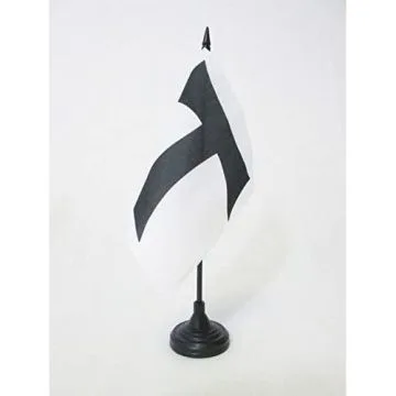 DRAPEAU DE TABLE CHANOINES HOSPITALIERS DE SAINT-ANTOINE 15x15cm - PETIT DRAPEAUX DE BUREAU CROIX DES ANTONINS 15 x 15 cm