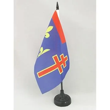 DRAPEAU DE TABLE MAINE-ET-LOIRE 21x14cm - PETIT DRAPEAUX DE BUREAU DÉPARTEMENT FRANÇAIS - PAYS DE LA LOIRE 14 x 21 cm