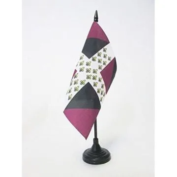 DRAPEAU DE TABLE ORDONNANCE DU RÍ?GIMENT ROYAL-AUVERGNE 1776-1791 15x15cm - PETIT DRAPEAUX DE BUREAU GÍ?TINAIS 15 x 15 cm