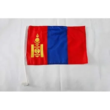 Drapeau de voiture Mongolie 45x30cm - Carflag mongol 30 x 45 cm