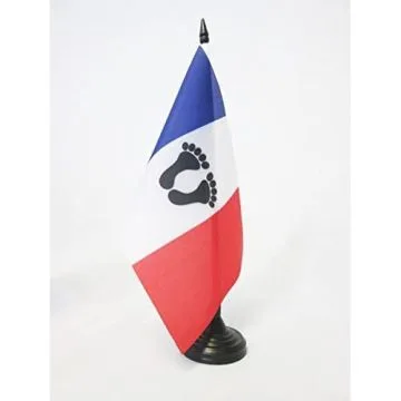 DRAPEAU DE TABLE FRANÍ?AIS D\'ALGÍ?RIE 21x14cm - PETIT DRAPEAUX DE BUREAU DES PIEDS NOIRS 14 x 21 cm