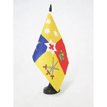 DRAPEAU DE TABLE ETENDARD ROYAL DES TONGA 21x14cm - PETIT DRAPEAUX DE BUREAU ROYAUME TONGIEN 14 x 21 cm