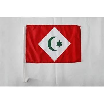 Drapeau de voiture Rif indépendantiste au Maroc 45x30cm - Carflag du RIF 30 x 45 cm
