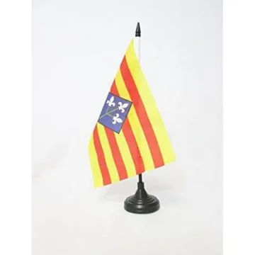 DRAPEAU DE TABLE PROVINCE DE LÍ?RIDA 21x14cm - PETIT DRAPEAUX DE BUREAU LÍ?RIDA EN CATALOGNE 14 x 21 cm