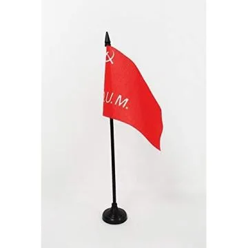DRAPEAU DE TABLE PARTI OUVRIER D\'UNIFICATION MARXISTE 15x10cm - PETIT DRAPEAUX DE BUREAU GUERRE D\'ESPAGNE 10 x 15 cm
