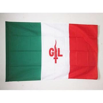 DRAPEAU ITALIE GIUSTIZIA E LIBERTÍ? 90x60cm - DRAPEAU COLONNA ITALIANA 60 x 90 cm Fourreau pour hampe