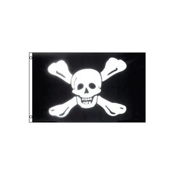 DRAPEAU PIRATE RICHARD WORLEY 150x90cm - DRAPEAU CORSAIRE TÊTE DE MORT 90 x 150 cm - DRAPEAUX