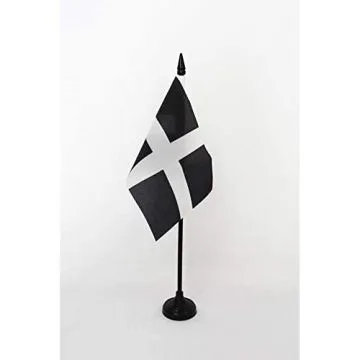 DRAPEAU DE TABLE SAINT PIRAN 15x10cm - PETIT DRAPEAUX DE BUREAU DE CORNOUAILLES - BRETAGNE 10 x 15 cm