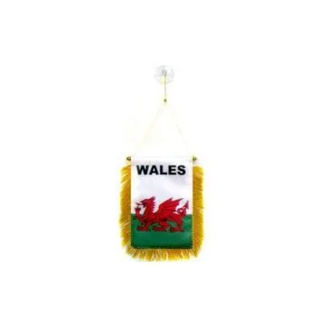 FANION PAYS DE GALLES 15x10cm - Mini drapeau GALLOIS 10 x 15 cm spécial voiture - Bannière