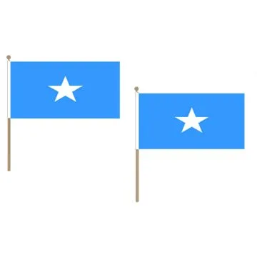 DRAPEAU SOMALIE 45x30cm HAMPE en bois - LOT DE 10 DRAPEAUX SOMALIEN 30 x 45 cm