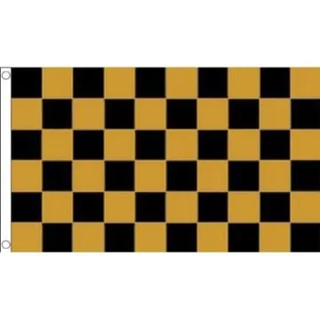 DRAPEAU DAMIER NOIR ET JAUNE OR 150x90cm - DRAPEAU À DAMIERS 90 x 150 cm - DRAPEAUX