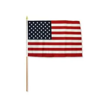 DRAPEAU ETATS-UNIS 45x30cm HAMPE en bois - LOT DE 10 DRAPEAUX AMÉRICAIN - USA 30 x 45 cm
