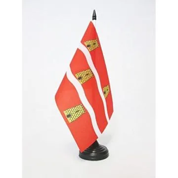 DRAPEAU DE TABLE DEUX-SÍ?VRES 21x14cm - PETIT DRAPEAUX DE BUREAU DÍ?PARTEMENT DEUX-SÍ?VRIENS 14 x 21 cm