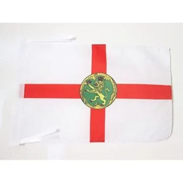 DRAPEAU AURIGNY 45x30cm - PAVILLON Í?LE ANGLO-NORMANDE DE ALDERNEY 30 x 45 cm haute qualité