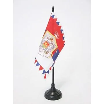 DRAPEAU DE TABLE ETENDARD ROYAL DU MONTÍ?NÍ?GRO 1911-1918 15x15cm - PETIT DRAPEAUX DE BUREAU ROI NIKOLA I 15 x 15 cm