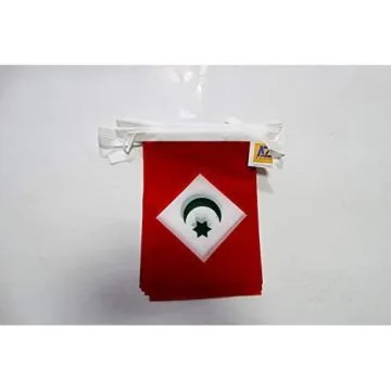 Ghirlanda 20 Bandiere Rif indipendentista in Marocco 21 x 15 cm