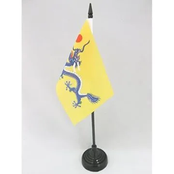 DRAPEAU DE TABLE DRAGON CHINOIS 15x10cm - PETIT DRAPEAUX DE BUREAU CHINE 10 x 15 cm