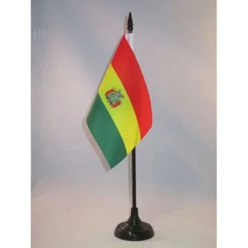 DRAPEAU DE TABLE BOLIVIE 15x10cm - PETIT DRAPEAUX DE BUREAU BOLIVIEN 10 x 15 cm