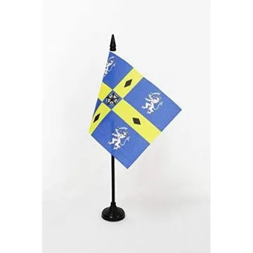 DRAPEAU DE TABLE COMTÉ DE DURHAM ANCIEN 15x10cm - PETIT DRAPEAUX DE BUREAU COUNTY OF DURHAM - ANGLETERRE 10 x 15 cm