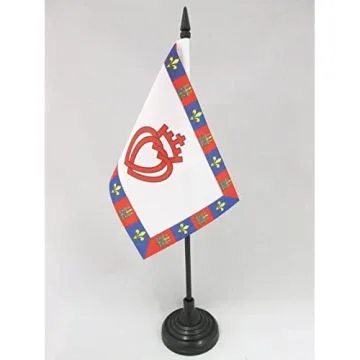 DRAPEAU DE TABLE ARMOIRIES DE LA VENDÉE 15x10cm - PETIT DRAPEAUX DE BUREAU VENDÉEN CATHOLIQUE 10 x 15 cm