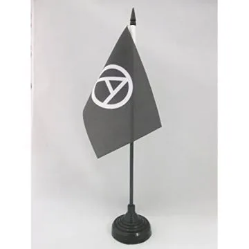 DRAPEAU DE TABLE ANARCHIE 15x10cm - PETIT DRAPEAUX DE BUREAU ANARCHIQUE 10 x 15 cm
