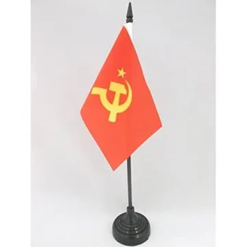 DRAPEAU DE TABLE URSS LOGO CENTRAL 15x10cm - PETIT DRAPEAUX DE BUREAU COMMUNISTE - RUSSIE 10 x 15 cm