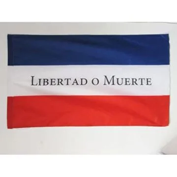 DRAPEAU TRENTE-TROIS ORIENTAUX D\'URUGUAY 150x90cm - DRAPEAU LIBERTAD O MUERTE 90 x 150 cm Fourreau pour hampe