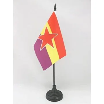 DRAPEAU DE TABLE ESPAGNE POPULAIRE RÉPUBLICAINE 15x10cm - PETIT DRAPEAUX DE BUREAU ESPAGNOL 10 x 15 cm