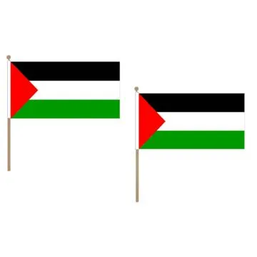 DRAPEAU PALESTINE 45x30cm HAMPE en bois - LOT DE 10 DRAPEAUX PALESTINIEN 30 x 45 cm