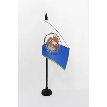 DRAPEAU DE TABLE PROVINCE DE PONTEVEDRA 15x10cm - PETIT DRAPEAUX DE BUREAU PONTEVEDRA EN GALICE 10 x 15 cm