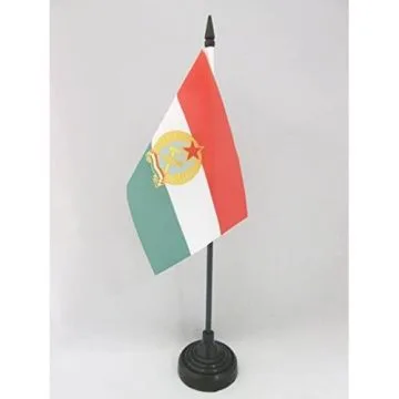 DRAPEAU DE TABLE RÉPUBLIQUE POPULAIRE DE HONGRIE (1949-1956) 15x10cm - PETIT DRAPEAUX DE BUREAU HONGROIS COMMUNISTE - RAKOSI 10 x 15 cm