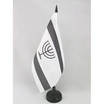 DRAPEAU DE TABLE YIDDISH 21x14cm - PETIT DRAPEAUX DE BUREAU JUIF YIDISH 14 x 21 cm