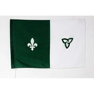Drapeau Franco-Ontariens 90x60cm - Drapeau des français d\'Ontario 60 x 90 cm Fourreau pour hampe
