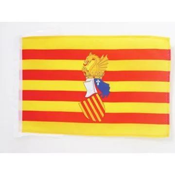 DRAPEAU CONSEIL DU PAYS VALENCIEN 45x30cm - PAVILLON SENYERA VALENCIA INDÉPENDENTISTE - COMMUNAUTÉ VALENCIENNE 30 x 45 cm haute qualité